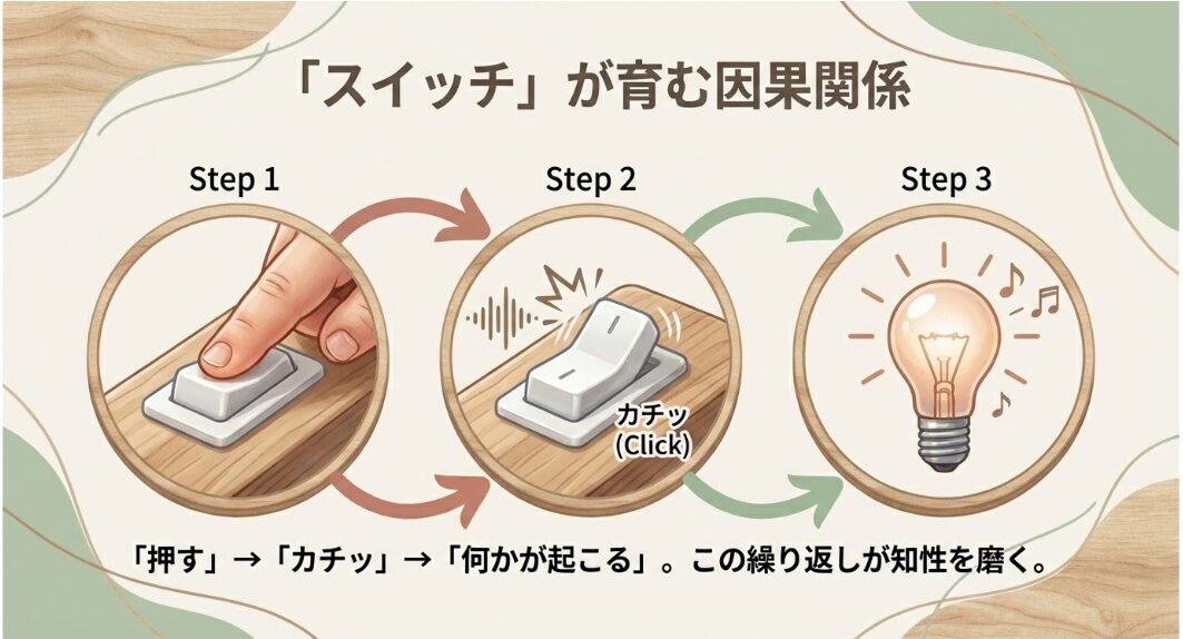 100均のスイッチや鍵を使った知育ボード