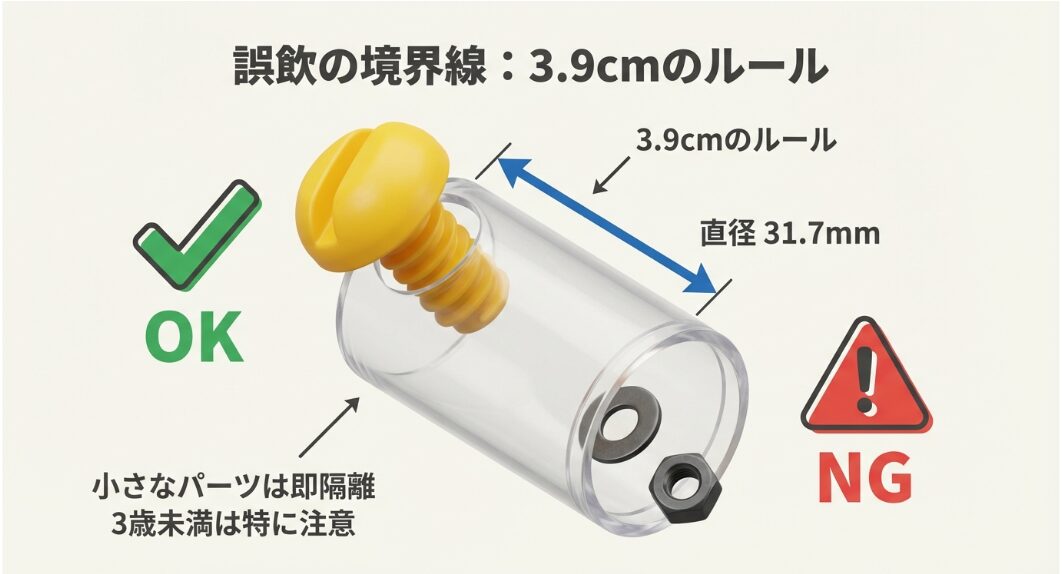 100均ねじ回しおもちゃの誤飲リスク対策