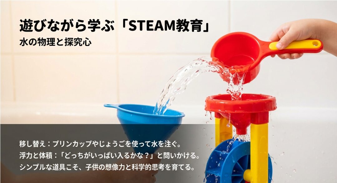 100均の調理器具でお風呂STEAM教育