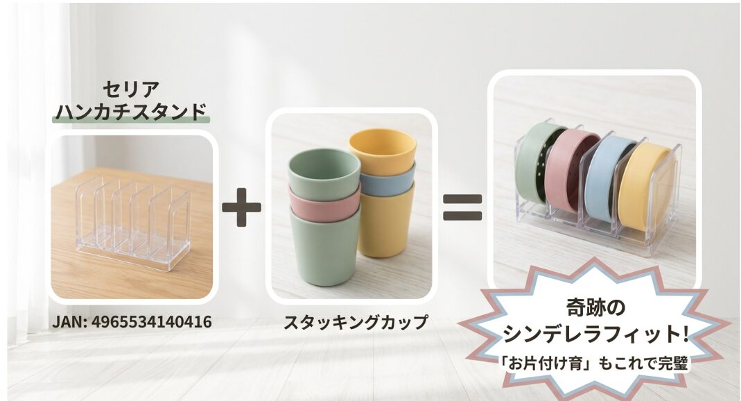 このセリアのカップを「おままごと」の鍋や食器に見立てて