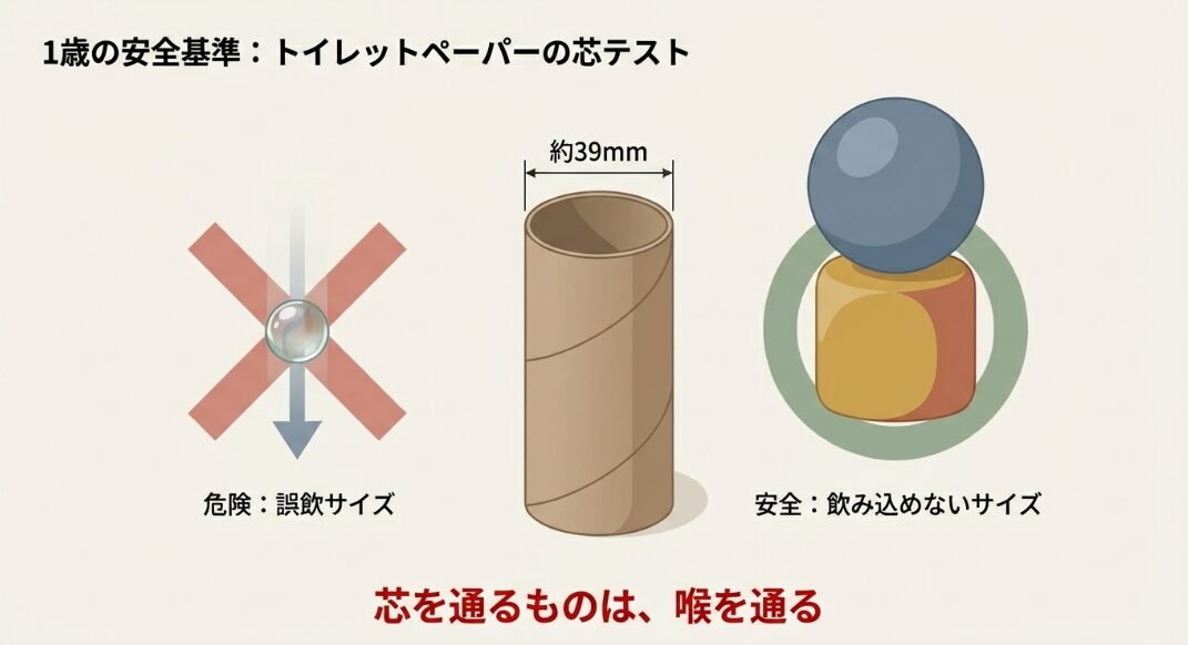 誤飲防止のサイズチェック