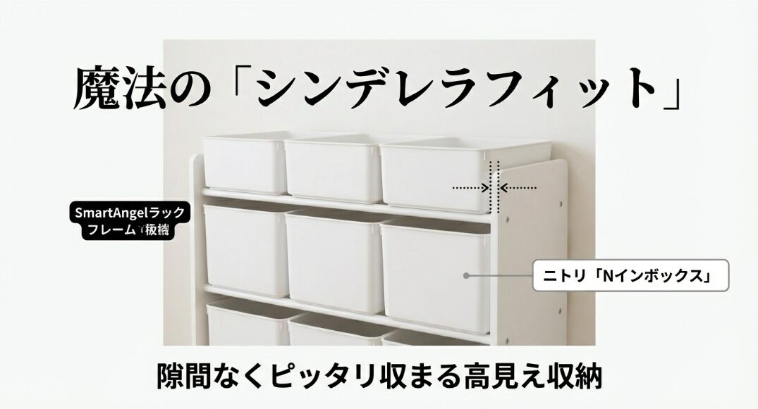 ニトリのインボックスを西松屋の箱に入れる整理術