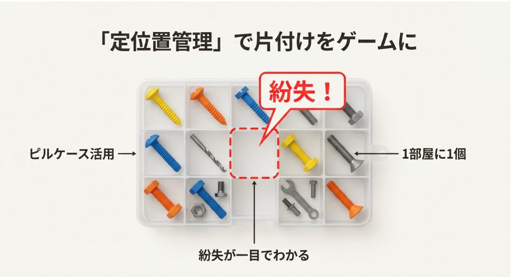 100均ケースを使ったねじおもちゃの収納