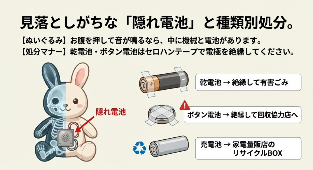 電池の正しい取り外しと分別