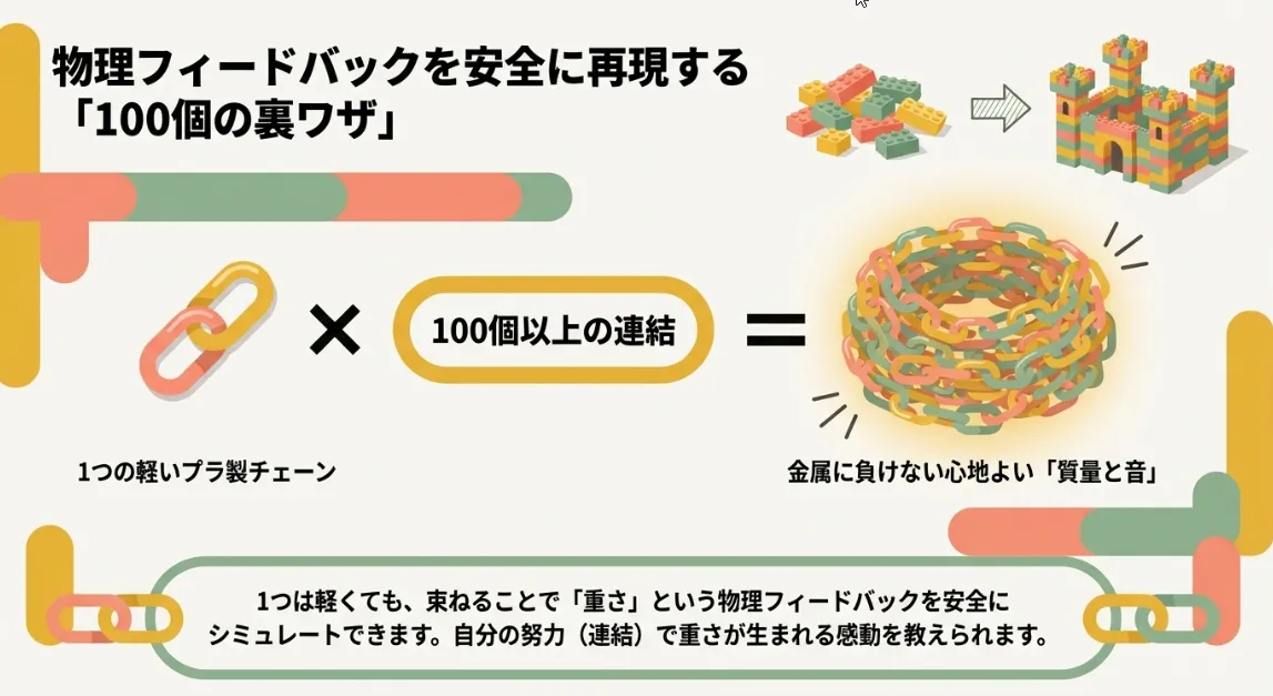100個連結すれば「心地よい質量」へと変化します