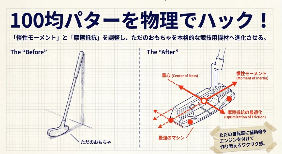 100均パターを物理でハック！0円で本物の練習環境を作るコツ
