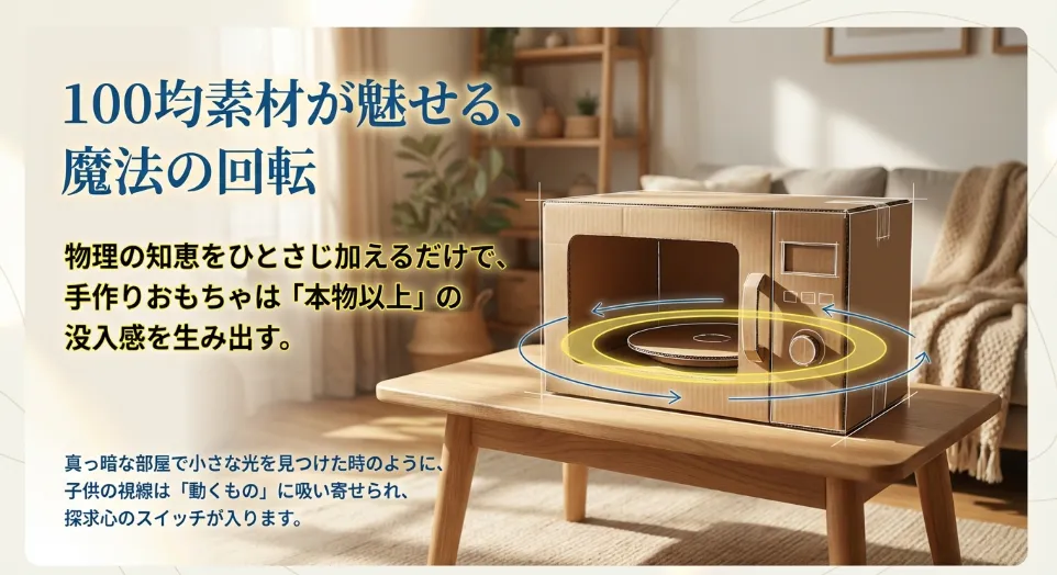 100均回転台で解決！電子レンジおもちゃが劇的に回る極意