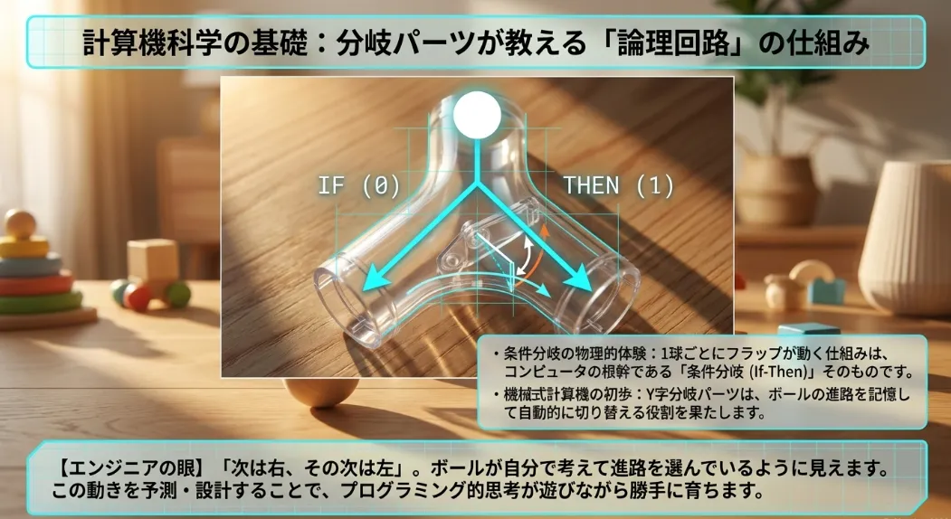 1ビットの記憶装置？「Y字分岐」でボールの運命をプログラムする