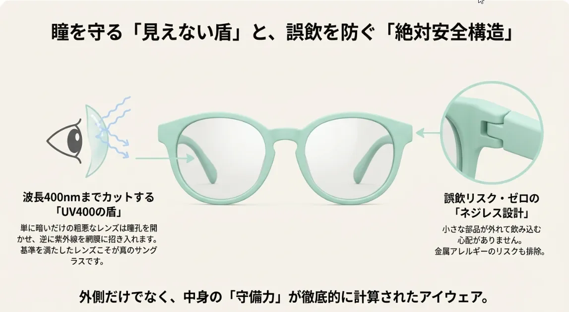 2026年の新基準！UV400とネジレス構造が守る子供の未来