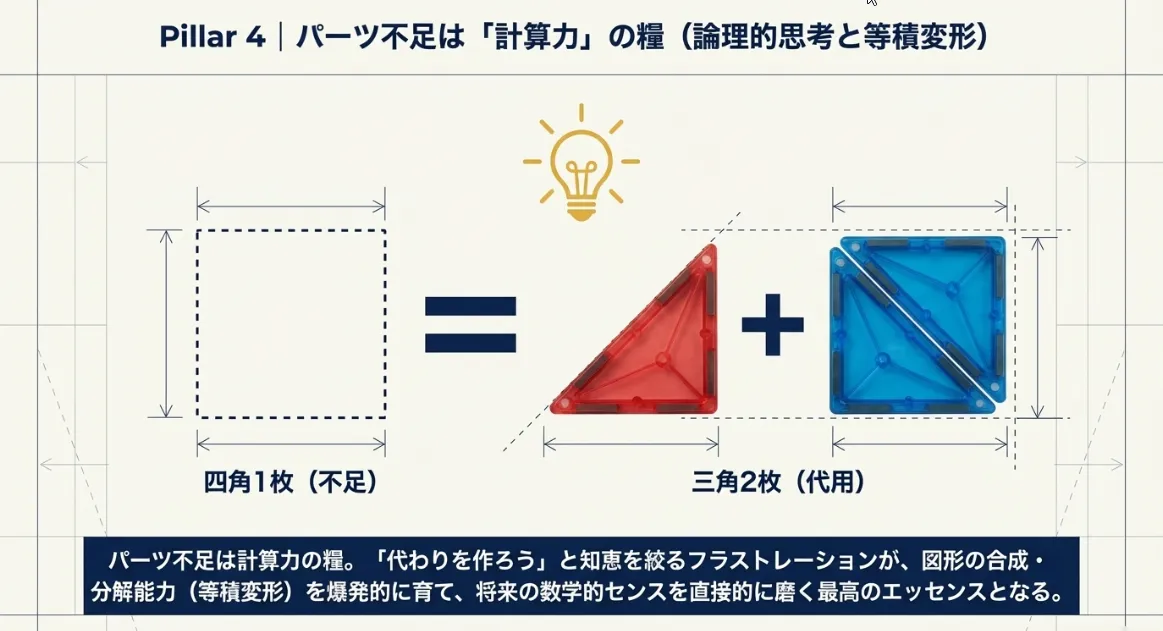 「パーツ不足」を思考の武器に！図形の分解と合成で育てる代替案の力