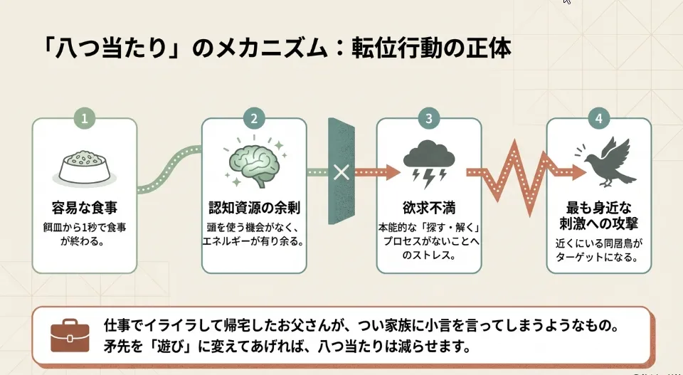 「八つ当たり」の正体とは？文鳥の攻撃衝動を解き明かす行動の理屈