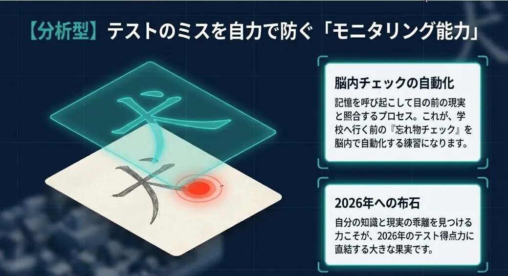 「正解」と「目の前の現実」を照合するモニタリング能力の向上