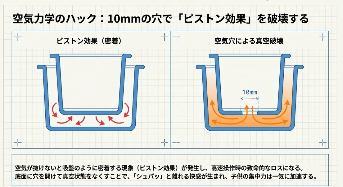 「空気の抜け」を自作の通気孔でコントロールする