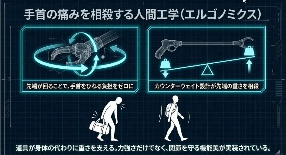 【圧倒的定番】先端が360度回転する「楽らくハンド」