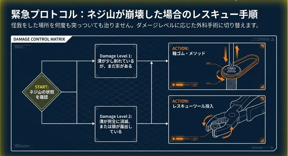 【救済】ネジ山が潰れたら？輪ゴムとネジザウルスでの突破術