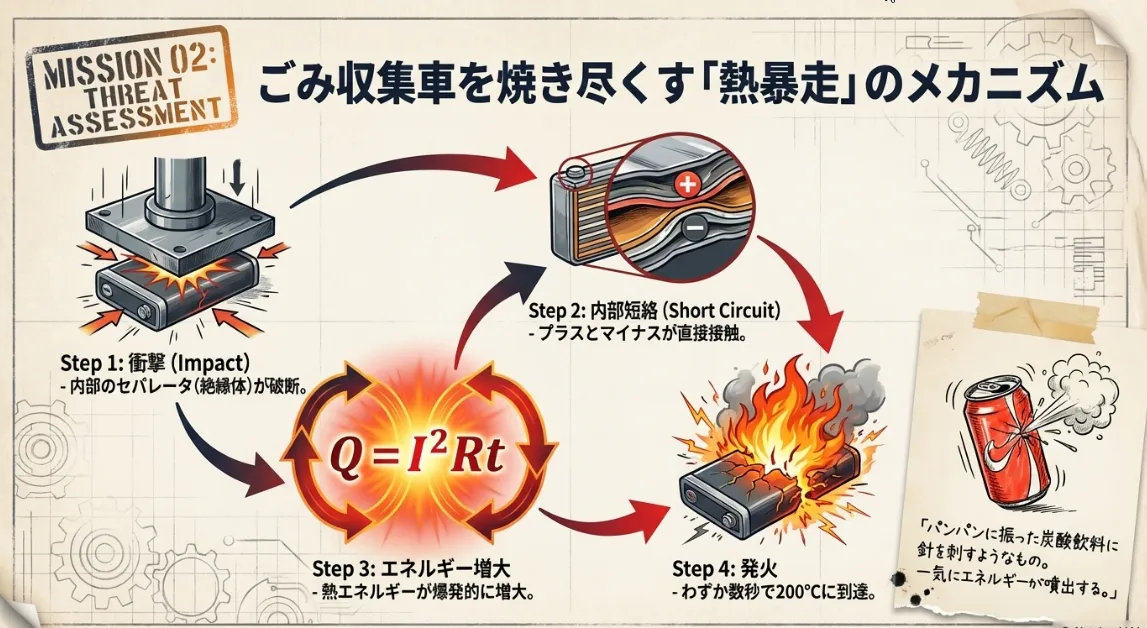 ゴミ収集車が燃える？リチウムイオン電池の「熱暴走」という見えない恐怖