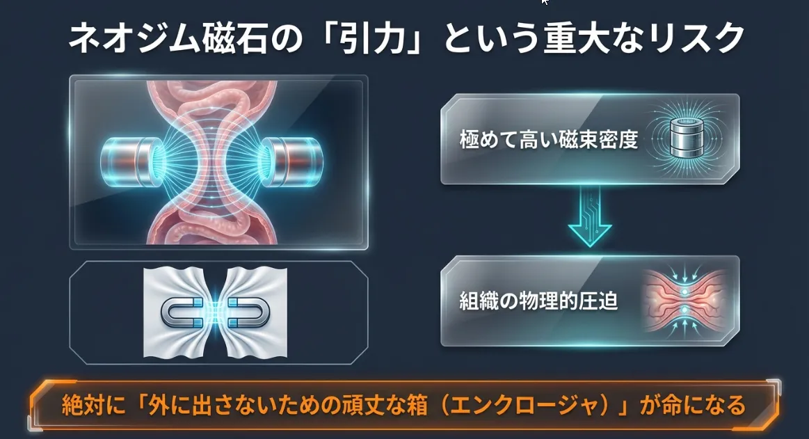 ネオジム磁石の強力な磁束密度がもたらす物理的な誤飲リスク