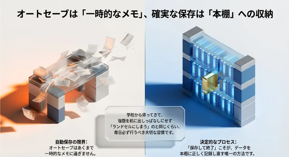 マイクラのセーブは「保存して終了」が基本！オートセーブの仕組み