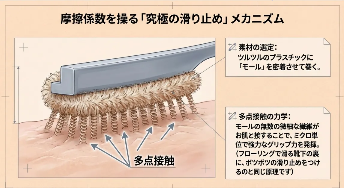 モールの摩擦係数が鍵！「締め付けないのにズレない」の物理