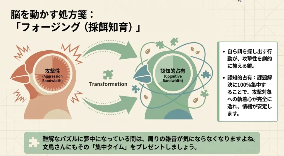 初級：視覚を遮るだけでOK！紙や葉っぱで「隠し餌」からスタート
