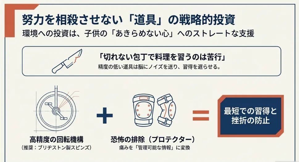 努力を結果に変える一輪車選び！精度がグリットを支える