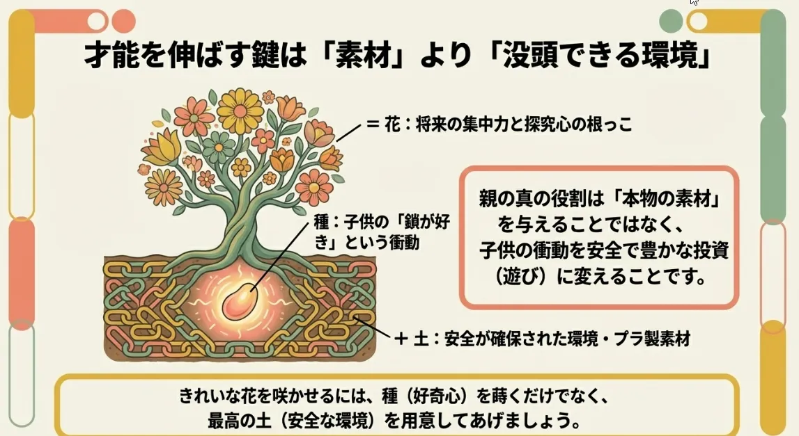 才能を伸ばす鍵は「本物の素材」より「没頭できる環境」です