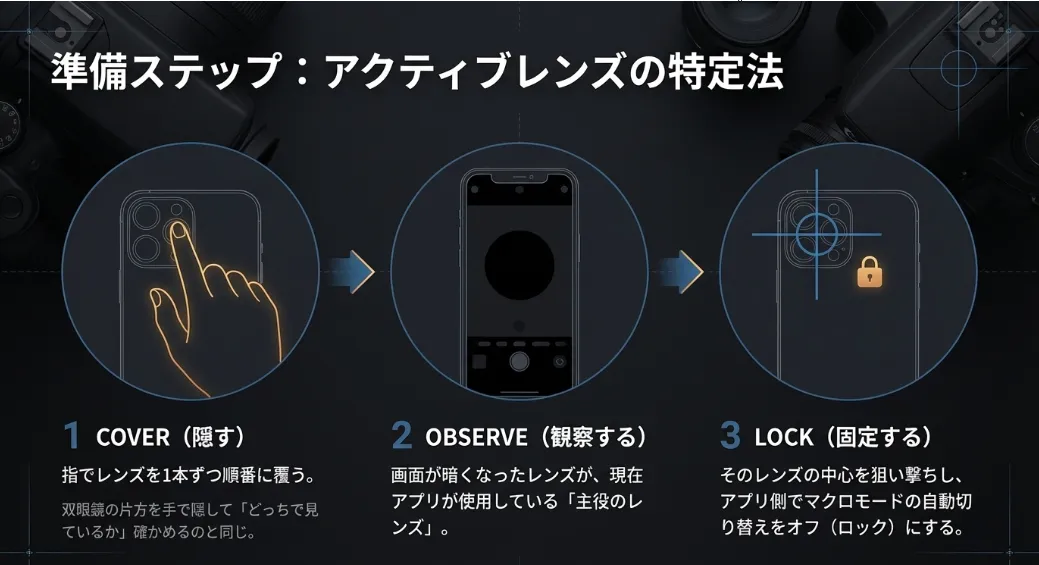指で隠して一発特定！勝手に切り替わる「アクティブレンズ」対策