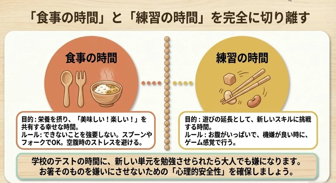 挫折を防ぐ！食事と練習を切り離す「心のゆとり」術