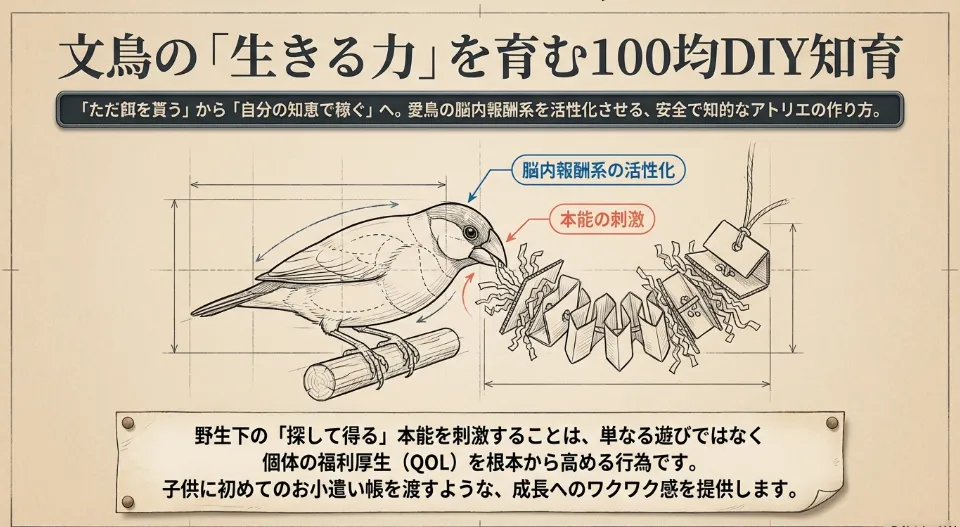 文鳥のおもちゃを100均で自作！