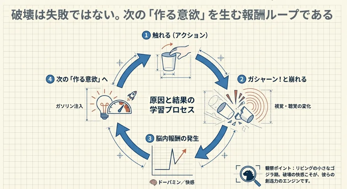 生後半年からの「破壊」は物理の実験！自己効力感を育む時期