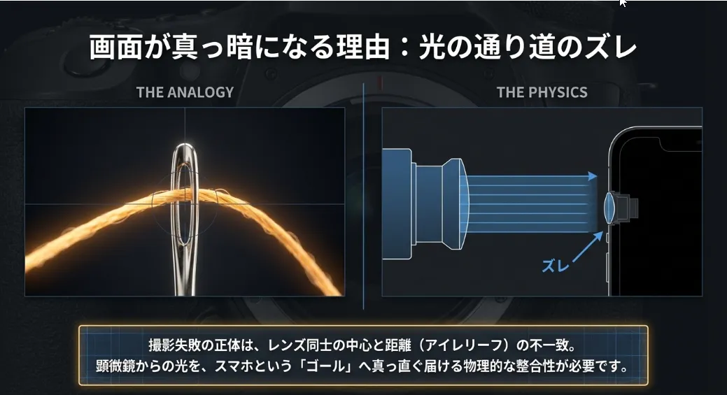 画面が真っ暗なのはなぜ？「アイレリーフ」を操りケラレを最小化する
