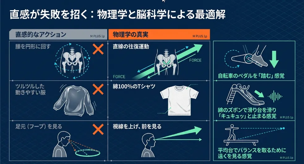 腰を回さず「前後・左右」に突き出すのが正解