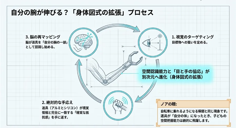 自分の手が伸びた？身体図式を広げる知育の仕掛け