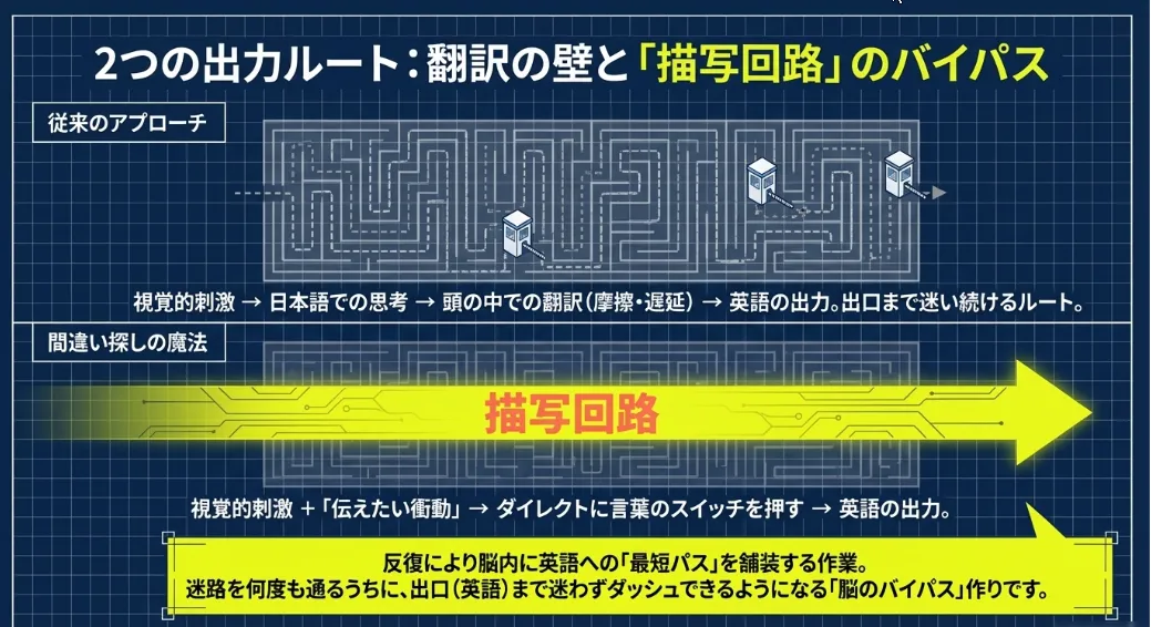 視覚から直接英語へ！描写回路を太くする脳科学のメカニズム