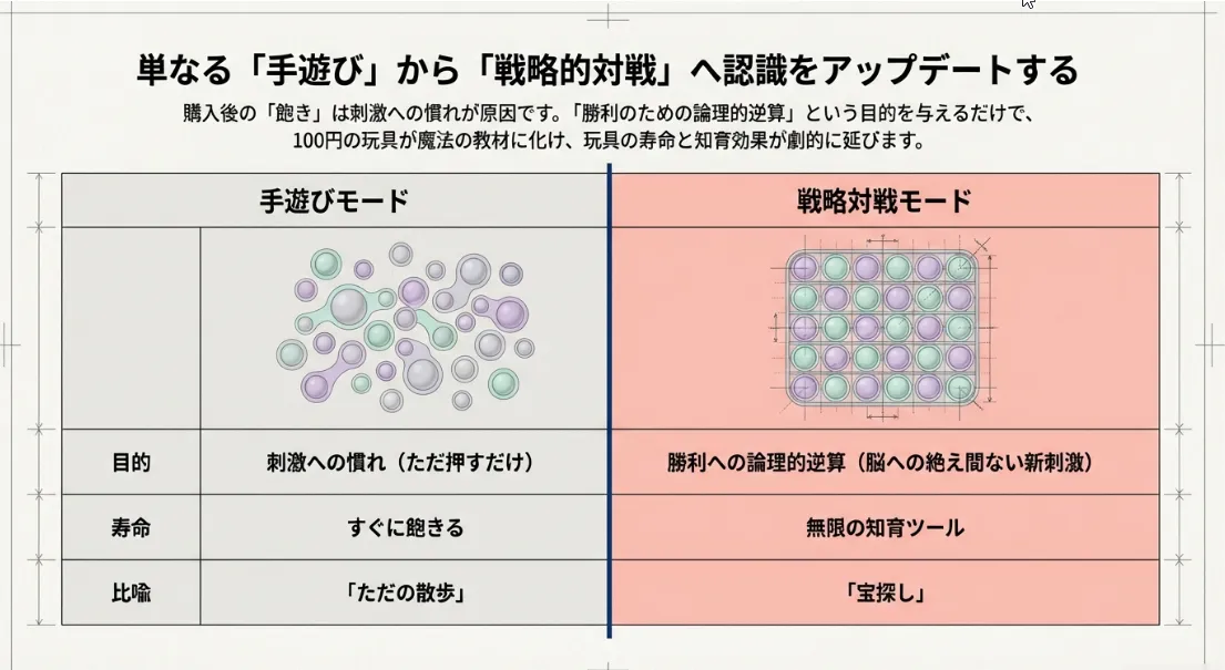 買ったその日に飽きさせない！「フィジェット」から「対戦」への転換