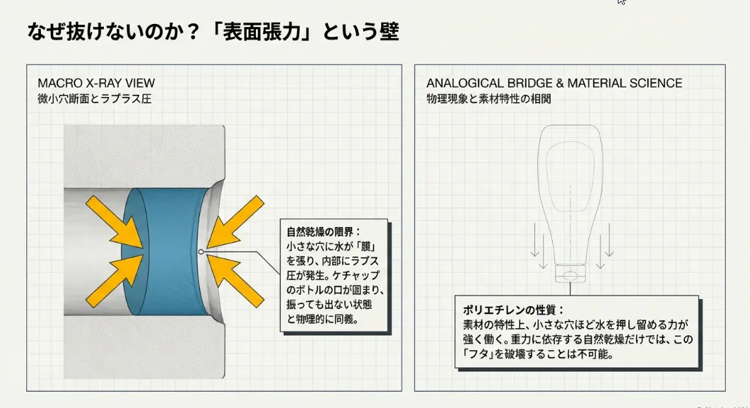重力だけでは不十分！物理法則を味方につけた効率的な排水のコツ