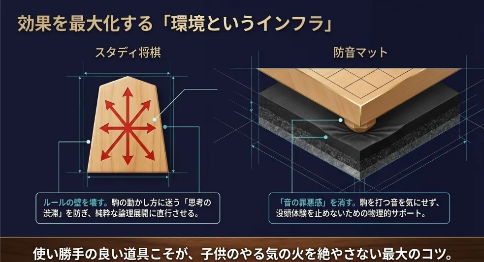 駒の音対策と挫折の壁に注意！成長を止めないための環境づくりのコツ
