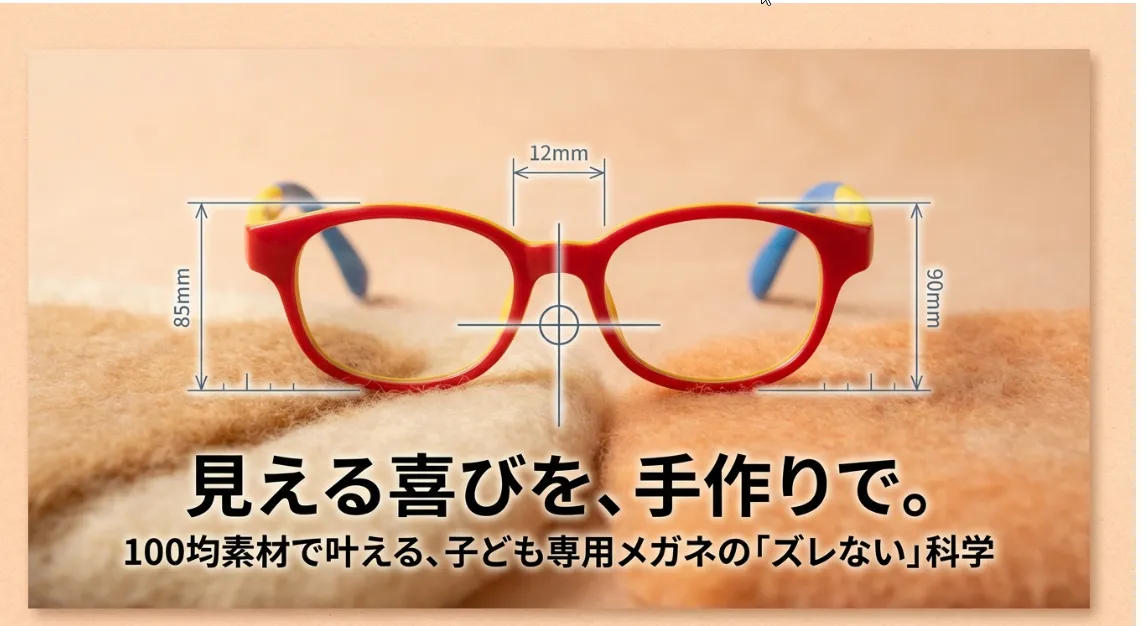 鼻が低い子供も100均メガネがズレない！