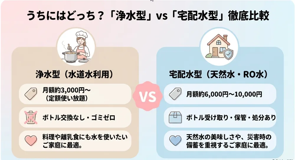 浄水型と宅配水型の比較